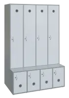 SSB - 180 - 120 šatní skříň s botníkem, 4-dvéřová, 1800x1200x400/600 mm, korpus šedý, dvířka bílá